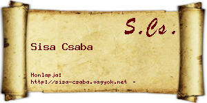 Sisa Csaba névjegykártya